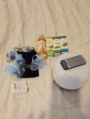 White Essential Oil Diffuser with Remote and Accessories